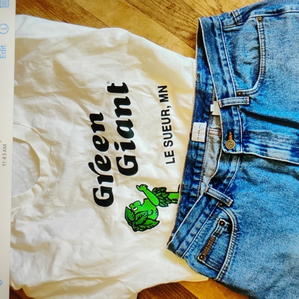 Vintage SPROUT GREEN GIANT T-shirt SZ XL Unisex Seamless Side Le Sueur MN